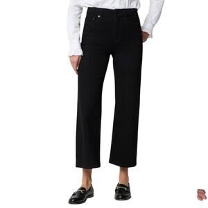 J.Crew Factory Tall Black Wide Leg Cropped Jean All Day Stretch Size 34 Tall NWT